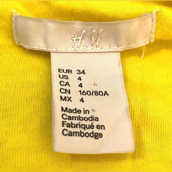 H&M Crochet Mini Romper Long‎ Sleeves Bright Yellow Size 4 - Picture 7 of 7